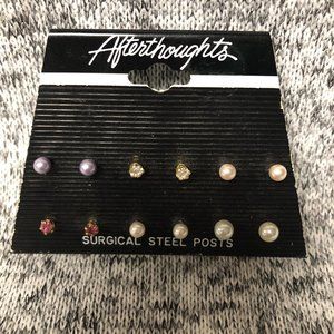 Afterthoughts Steel Post Variety Earrings Set of 6